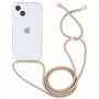 Husă transparentă cu șnur pentru iPhone 13 mini - bej