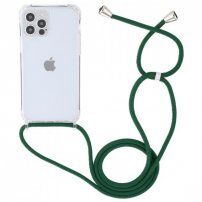Husă transparentă cu șnur pentru iPhone 14 Pro Max - verde închis