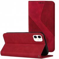 Carcasă flip din piele cu model pentru iPhone 11 - roșu