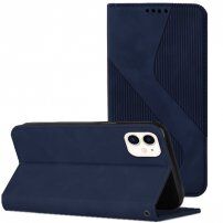 Carcasă flip din piele cu model pentru iPhone 11 - albastru închis