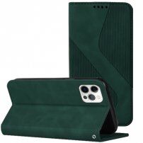 Carcasă flip din piele cu model pentru iPhone 11 Pro - verde închis
