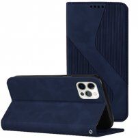 Carcasă flip din piele cu model pentru iPhone 11 Pro Max - albastru închis