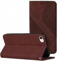 Carcasă flip din piele cu model pentru iPhone SE (2020/2022) / 8 / 7 - maro