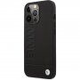 BMW Leather Hot Stamp husă pentru iPhone 14 Pro Max - negru