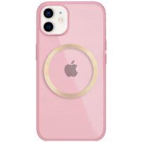 Husă transparentă, strălucitoare cu MagSafe pentru iPhone 12 mini - roz