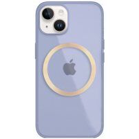 Husă transparentă, strălucitoare cu MagSafe pentru iPhone 14 - violet