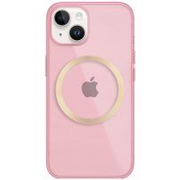 Husă transparentă, strălucitoare cu MagSafe pentru iPhone 14 Plus - roz