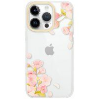 Husă transparentă cu model floral pentru iPhone 13 Pro - begonii