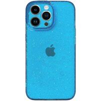Carcasă transparentă cu paiete, pentru iPhone 14 Pro Max - albastru