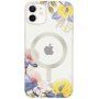 Husă transparentă mată florală cu MagSafe pentru iPhone 12 / 12 Pro - naturală