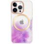 Husă transparentă cu modelul acuarelor cu MagSafe pentru iPhone 13 Pro Max - violet