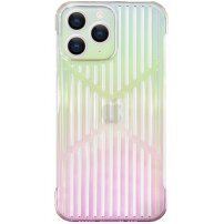 Husă oglindă transparentă cu decupaje pentru iPhone 13 Pro - curcubeu