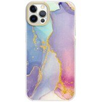 Husă de protecție din marmură pentru iPhone 12 Pro Max - albastru-mov