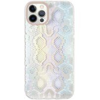 Husă cu modelul pielii de șarpe pentru iPhone 12 Pro Max - mov pastel