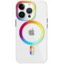 Husă transparentă cu MagSafe pentru iPhone 14 Pro Max - curcubeu
