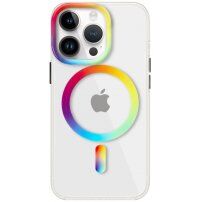 Husă transparentă cu MagSafe pentru iPhone 14 Pro Max - curcubeu