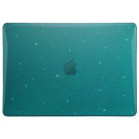 Husă transparentă lucioasă cu sclipici pentru MacBook Air 13" (A2681 / A3113) - turcoaz