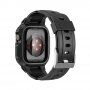 Carcasă rezistentă Armor cu curea pentru Apple Watch 45mm / 44mm / 42mm - negru