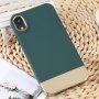 Husă de protecție cu partea inferioară metalizată pentru iPhone XR - verde