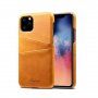 Husă din piele cu buzunare carduri pentru iPhone 11 Pro Max - maroniu