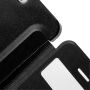 Husă flip cu fereastră, pentru iPhone SE (2016) / 5 / 5S - negru
