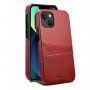 Husă din piele cu buzunare carduri pentru iPhone 14 Plus - roșu
