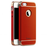 Carcasă elegantă IPAKY, pentru iPhone 5 / 5S / SE (2016) - roşu - auriu