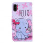 Husă flip pentru iPhone XS / iPhone X - elefant