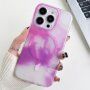 Husă tranparentă cu model acuarelă și MagSafe pentru iPhone 14 Pro Max - violet