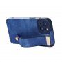 Husă din piele cu buclă de mână pentru iPhone 14 - roz