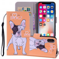 Husă flip pentru iPhone XS Max - buldog