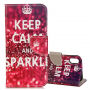 Husă flip pentru iPhone XS / iPhone X - Keep calm and sparkle