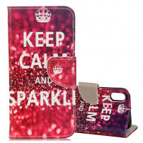 Husă flip pentru iPhone XS / iPhone X - Keep calm and sparkle