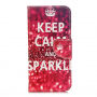 Husă flip pentru iPhone XS / iPhone X - Keep calm and sparkle