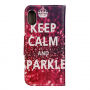 Husă flip pentru iPhone XS / iPhone X - Keep calm and sparkle