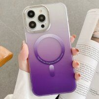 Husă de protecție cu gradient culorat și MagSafe pentru iPhone 14 Pro Max - violet