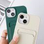 Husă din silicon cu șnur și buzunar de carduri pentru iPhone 14 Pro Max - verde
