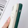 Husă din silicon cu șnur și buzunar de carduri pentru iPhone 13 - vișiniu