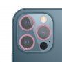 Sticlă securizată cu ramă strălucitoare pentru a proteja obiectivele camerei foto pentru iPhone 12 Pro - roz