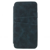 Husă flip vintage, pentru iPhone XS / iPhone X - verde-albastru