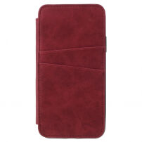 Husă flip vintage, pentru iPhone XS / iPhone X - roşu