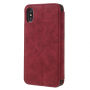 Husă flip vintage, pentru iPhone XS / iPhone X - roşu