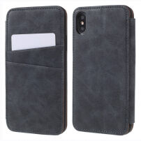 Husă flip vintage, pentru iPhone XS / iPhone X - gri