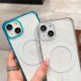 Husă transparentă cu ramă colorată ?i MagSafe pentru iPhone 11 - transparent