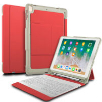 Carcasă rezistentă, cu tastatură, pentru iPad 9,7" (2017/2018) / Air 1/2 / Pro 9,7" şi Pencil - roşu