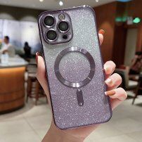 Husă sclipitoare cu cadru metalizat și MagSafe pentru iPhone 11 - violet