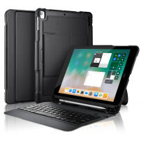 Carcasă rezistentă, cu tastatură, pentru iPad 9,7" (2017/2018) / Air 1/2 / Pro 9,7" şi Pencil - negru