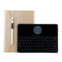 Carcasă cu tastatură, cu încărcare wireless, pentru iPad 9,7" (2017/2018) / Pro 9,7" / Air 1 / 2 - auriu