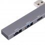 Hub / adaptor USB 2.0 la USB 2.0 / USB 3.0 / USB-C pentru MacBook - argintiu
