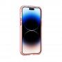 Carcasă transparentă cu cadru colorat din plastic moale pentru iPhone 14 Pro Max - roz
